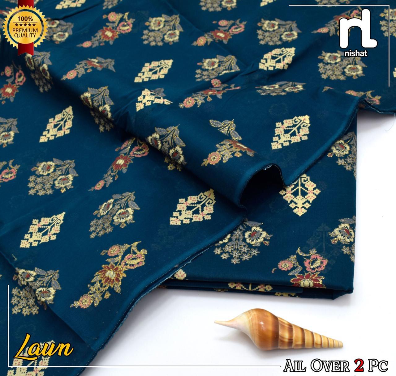 Upgrade Your Wardrobe with Nishat Lawn Glitter Print Allover – 2-Piece Suit