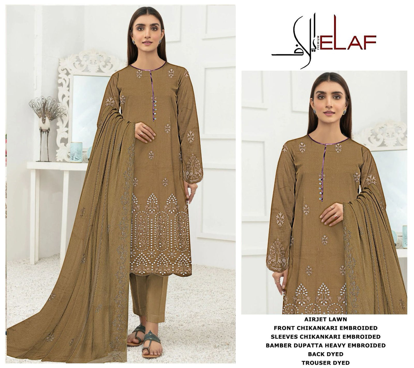 ELAF 3pc Fancy Lawn Embroidery Collection