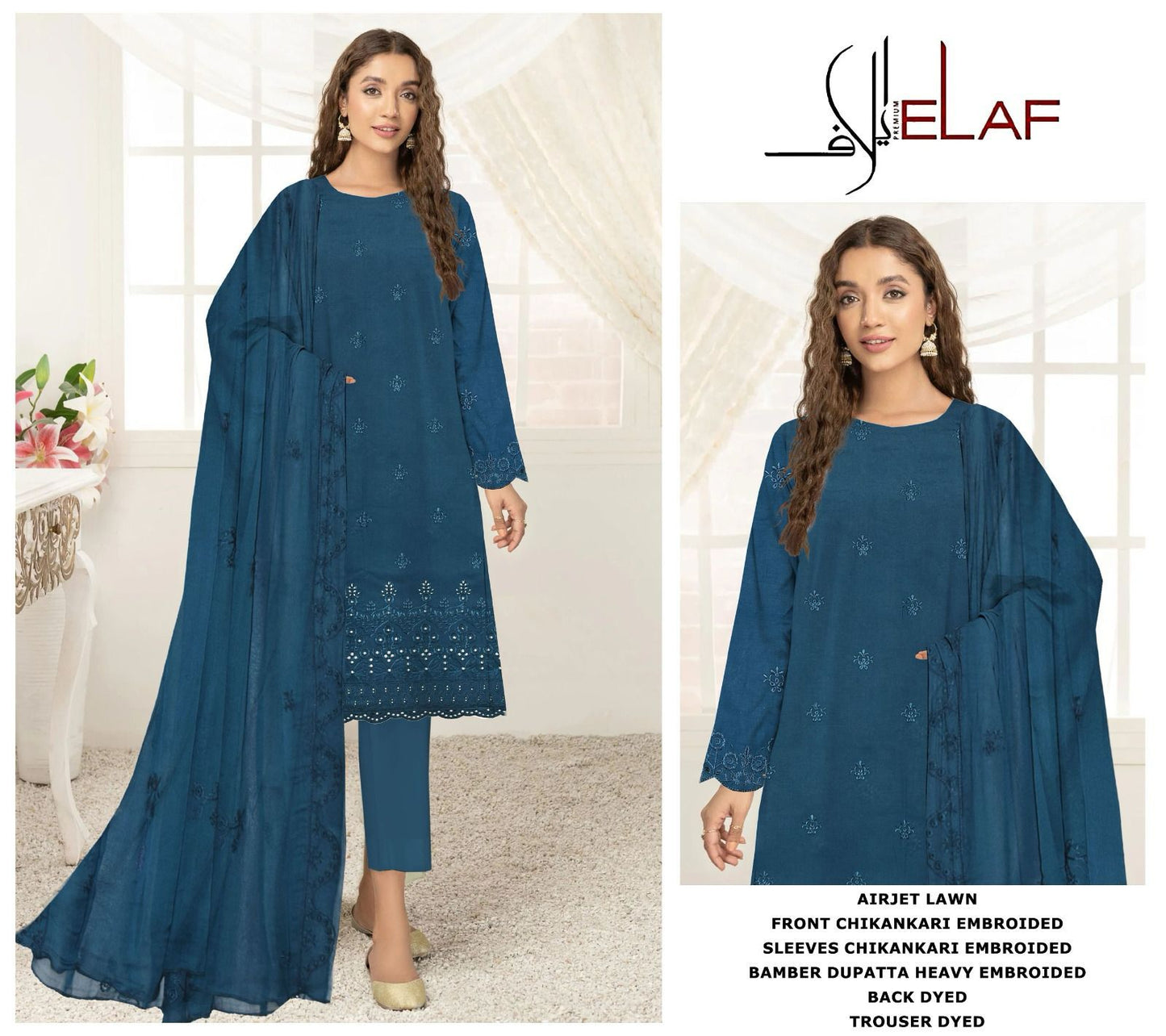 ELAF 3pc Fancy Lawn Embroidery Collection