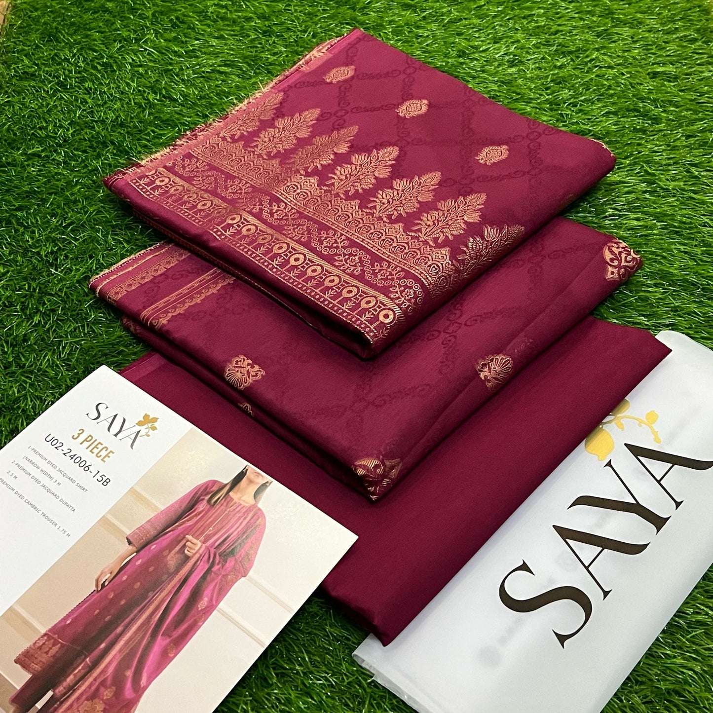 SAYA Eid Collection 2025 – Premium Cotton Jacquard Ensemble