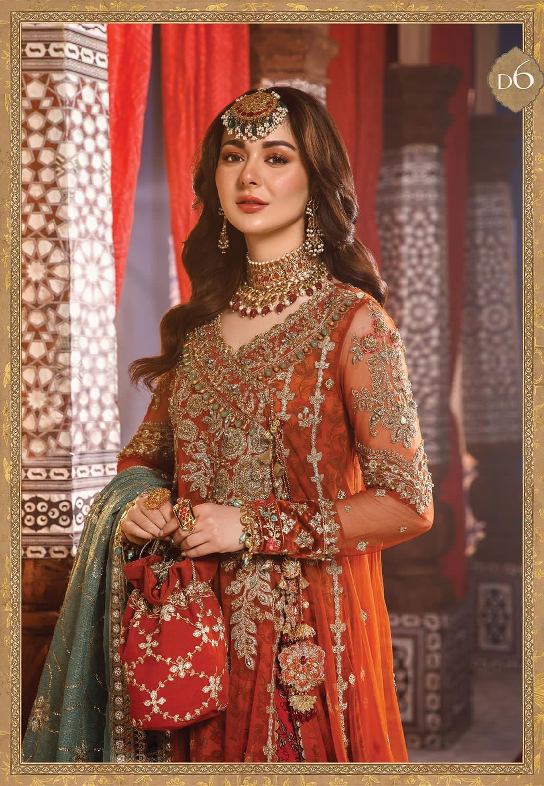 Maria B Unstitched Replica Exquisite Handworked Net Frock with Jamawar