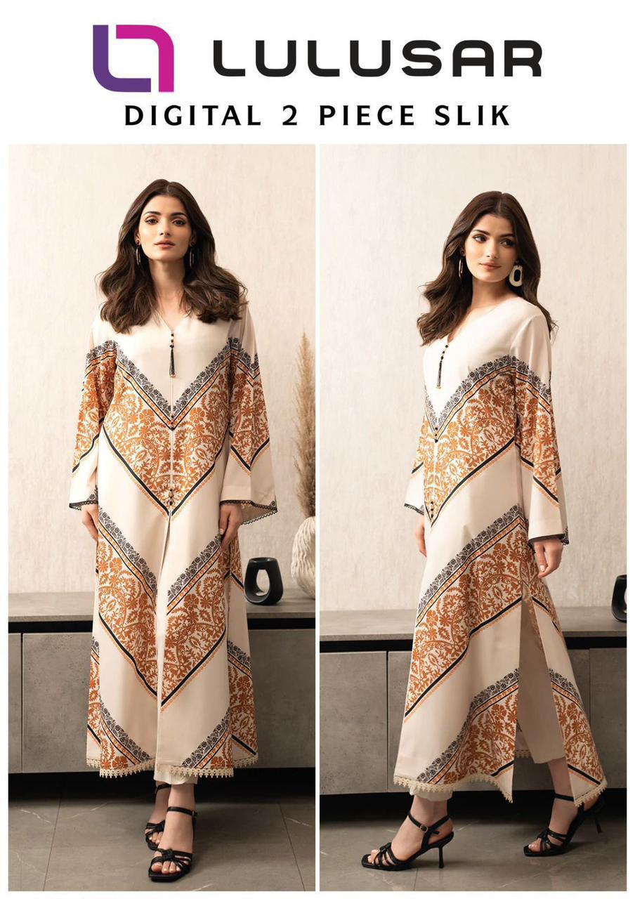 Lulusar Digital Printed 2pc - Elegant Silk Ensemble with Premium Design