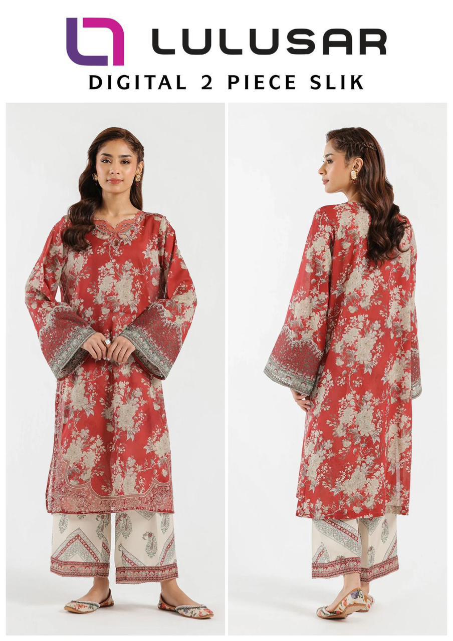 Lulusar Digital Printed 2pc - Elegant Silk Ensemble with Premium Design