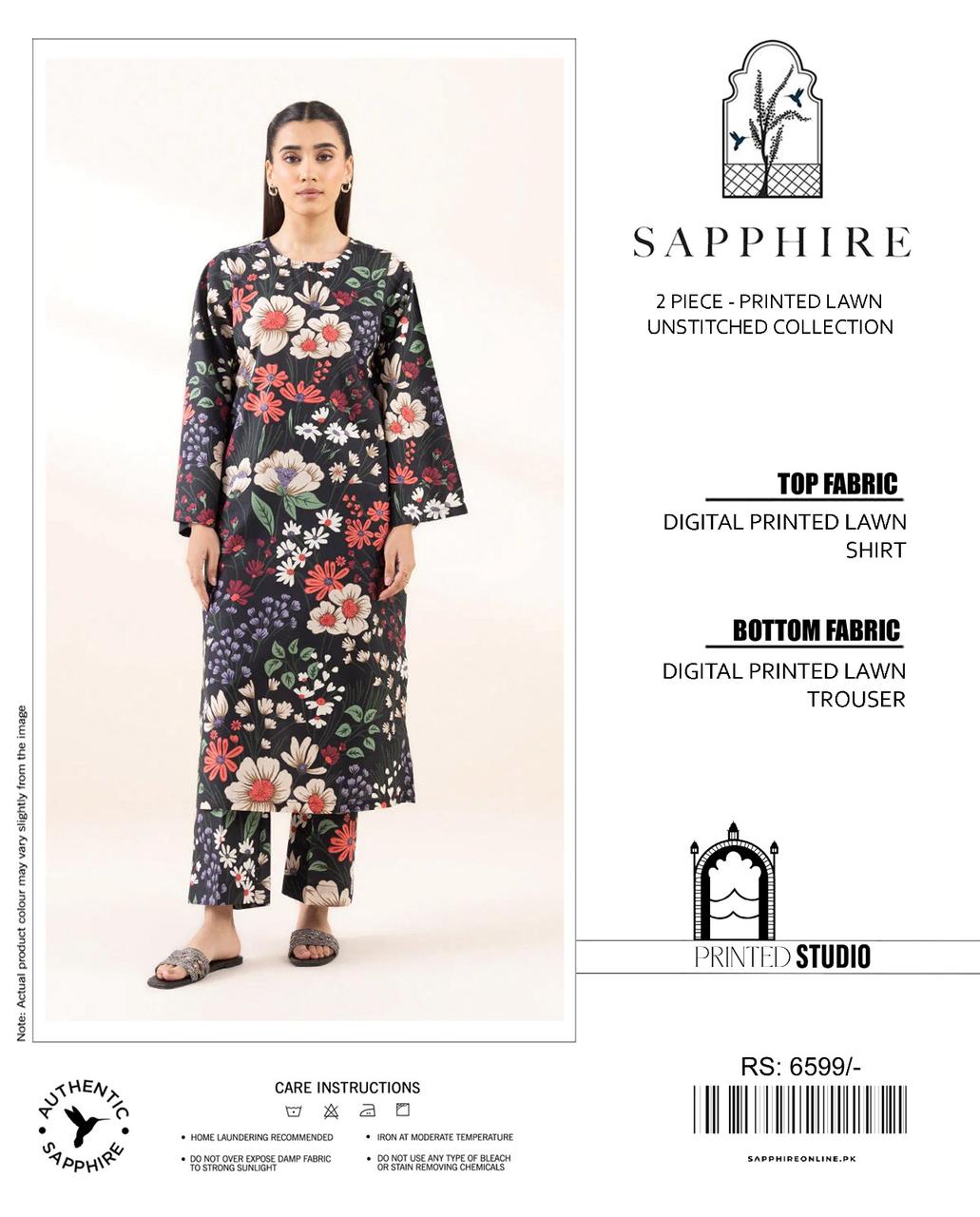 Women's Summer Festive 2025 Sapphire Premium Soft Lawn 2-Piece Collection