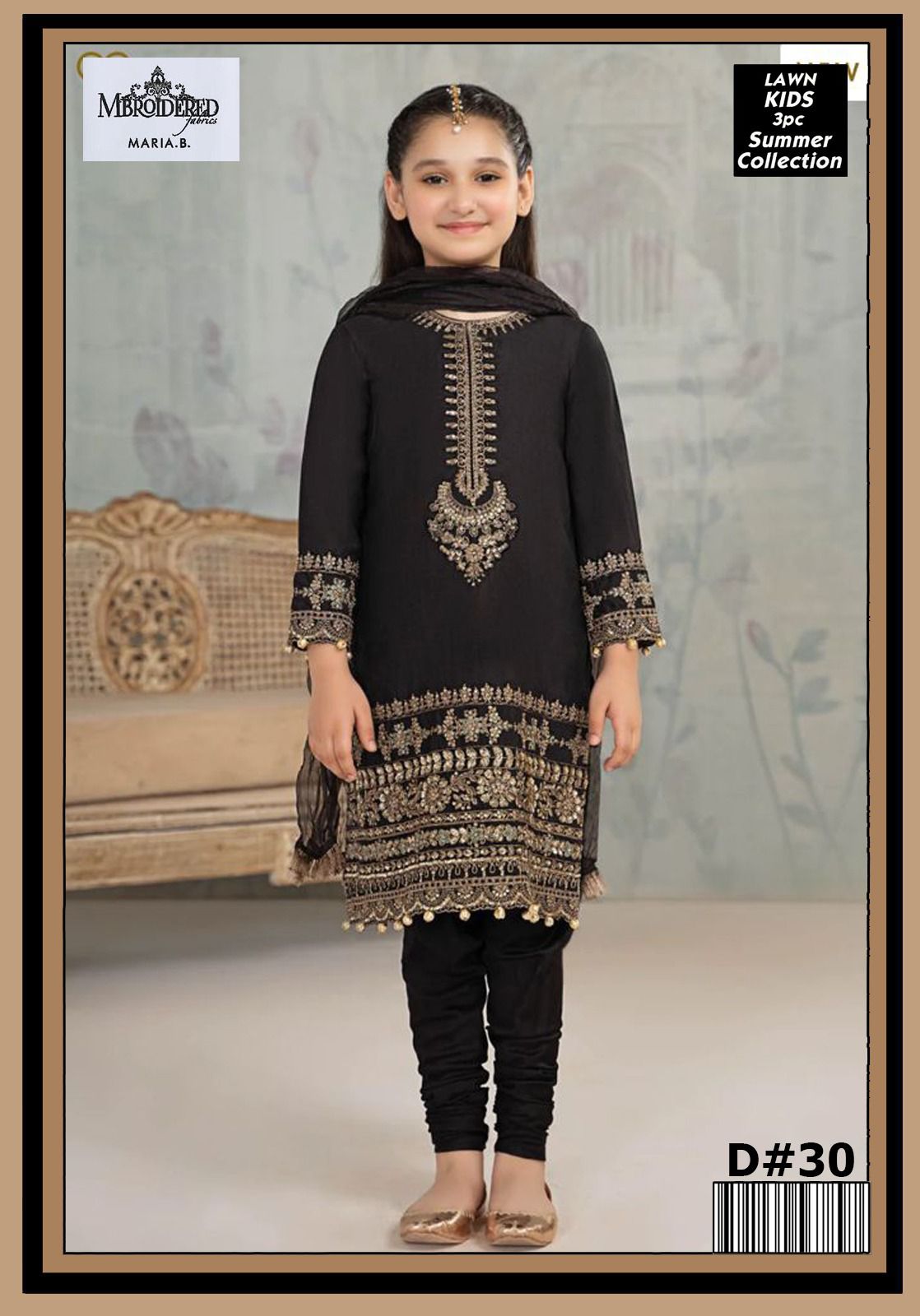 Maira B Kids Lawn Collection: Stylish 3-Piece Unstitched Outfit