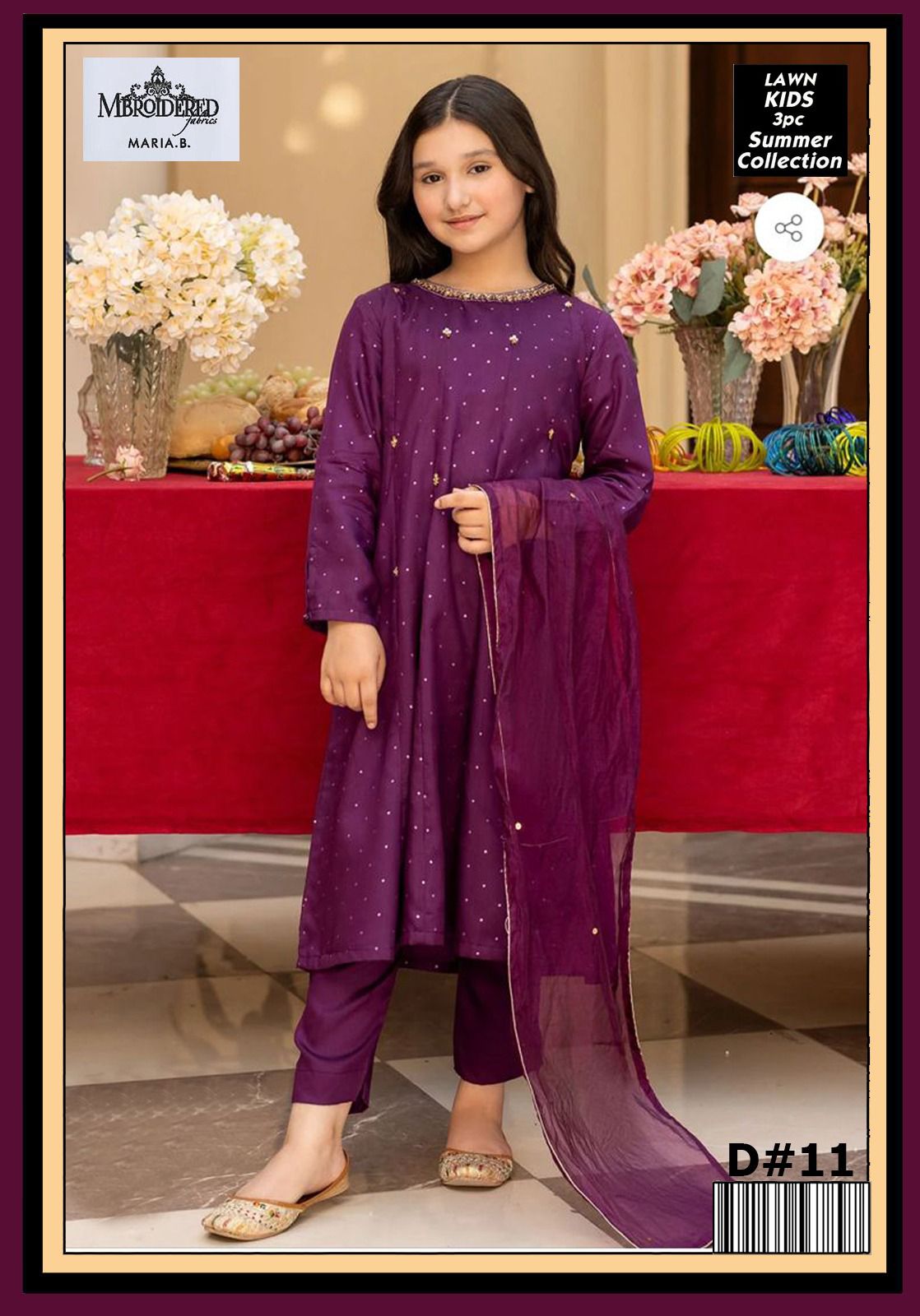 Maira B Kids Lawn Collection: Stylish 3-Piece Unstitched Outfit