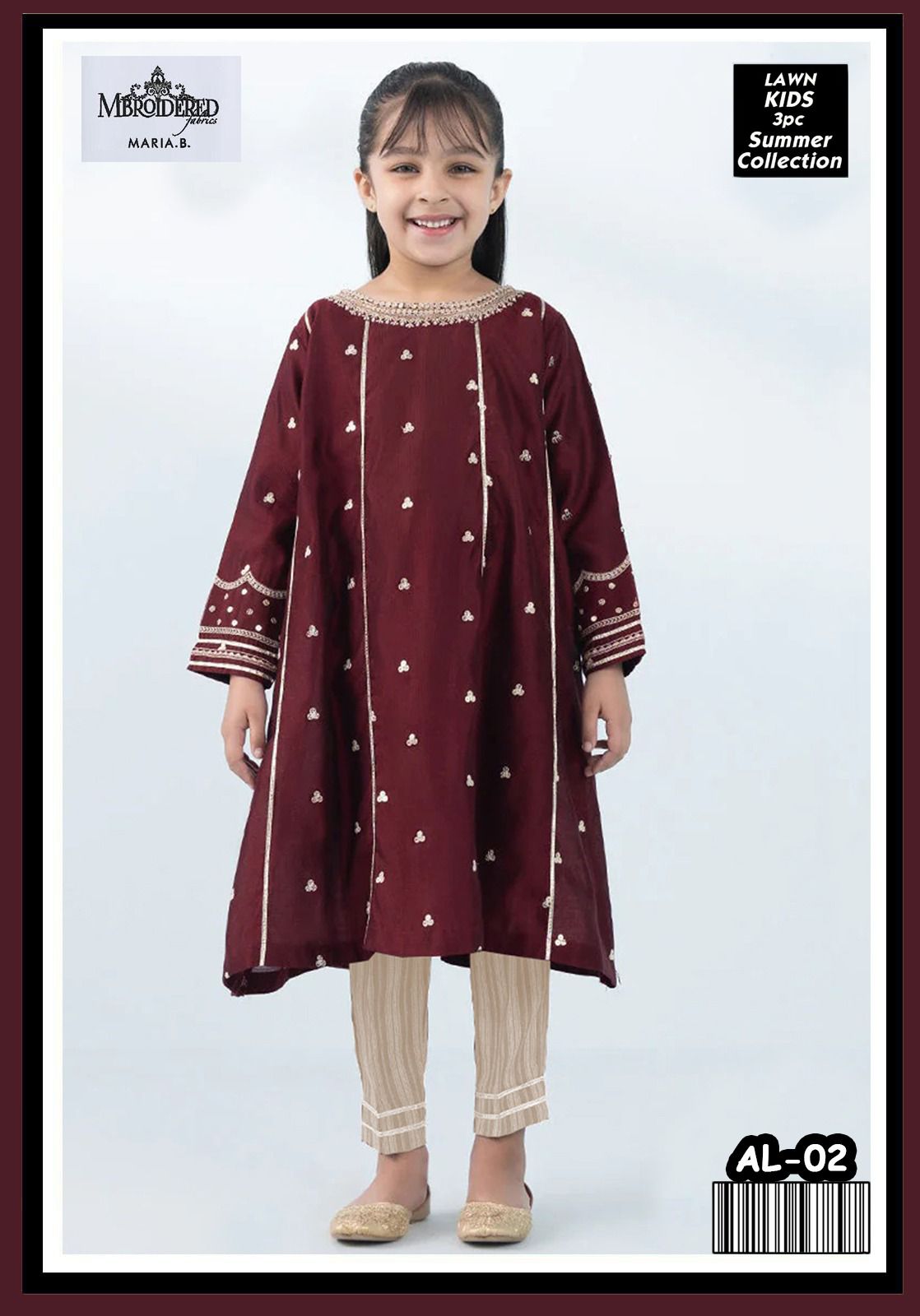 Maira B Kids Lawn Collection: Stylish 3-Piece Unstitched Outfit