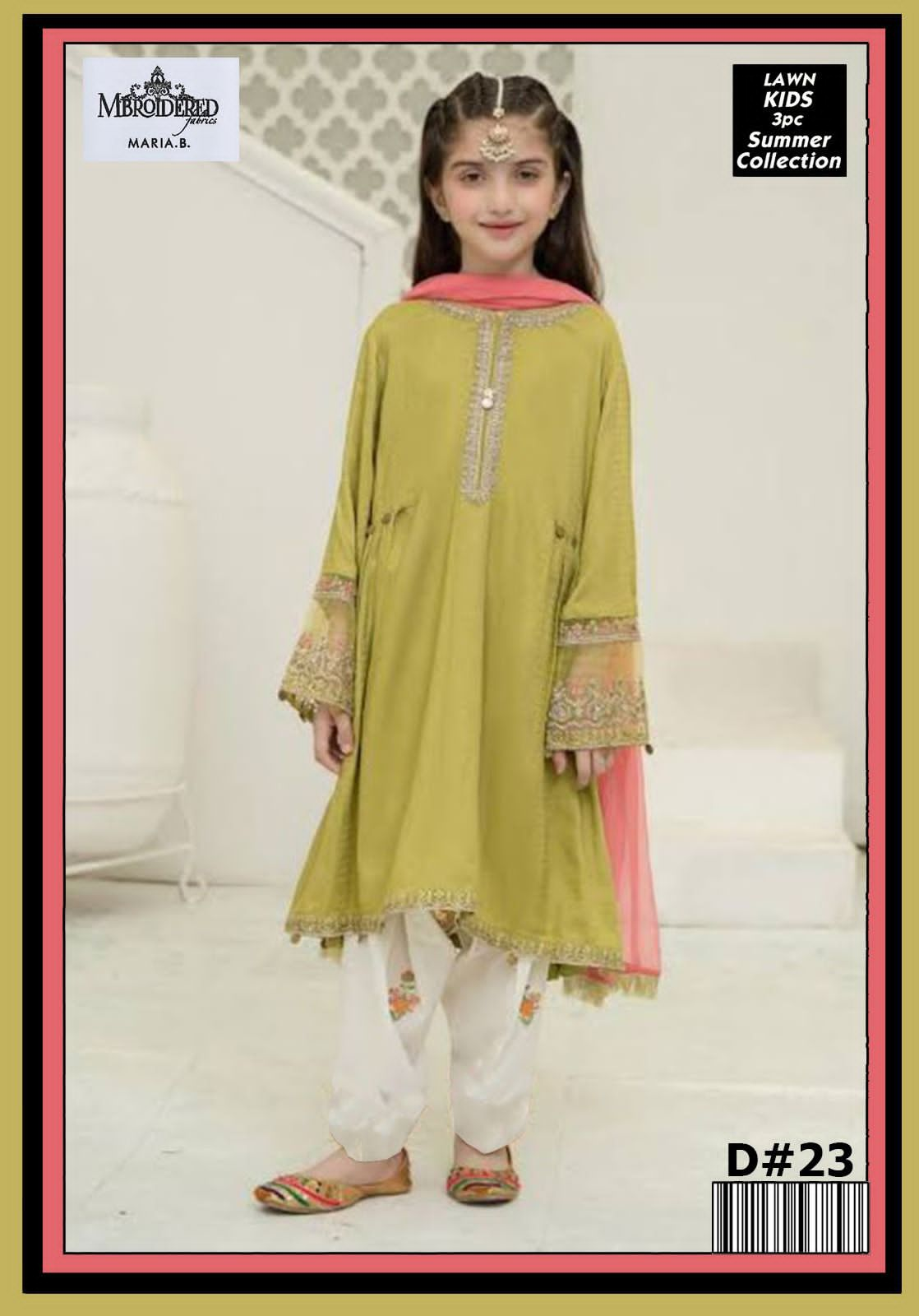 Maira B Kids Lawn Collection: Stylish 3-Piece Unstitched Outfit