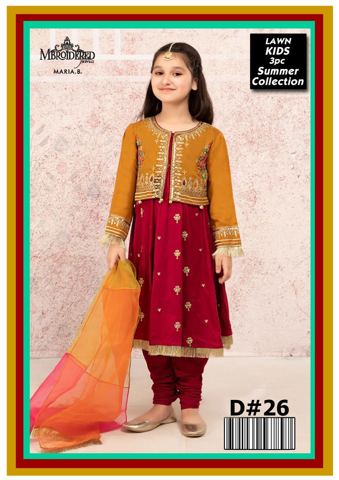 Maira B Kids Lawn Collection: Stylish 3-Piece Unstitched Outfit