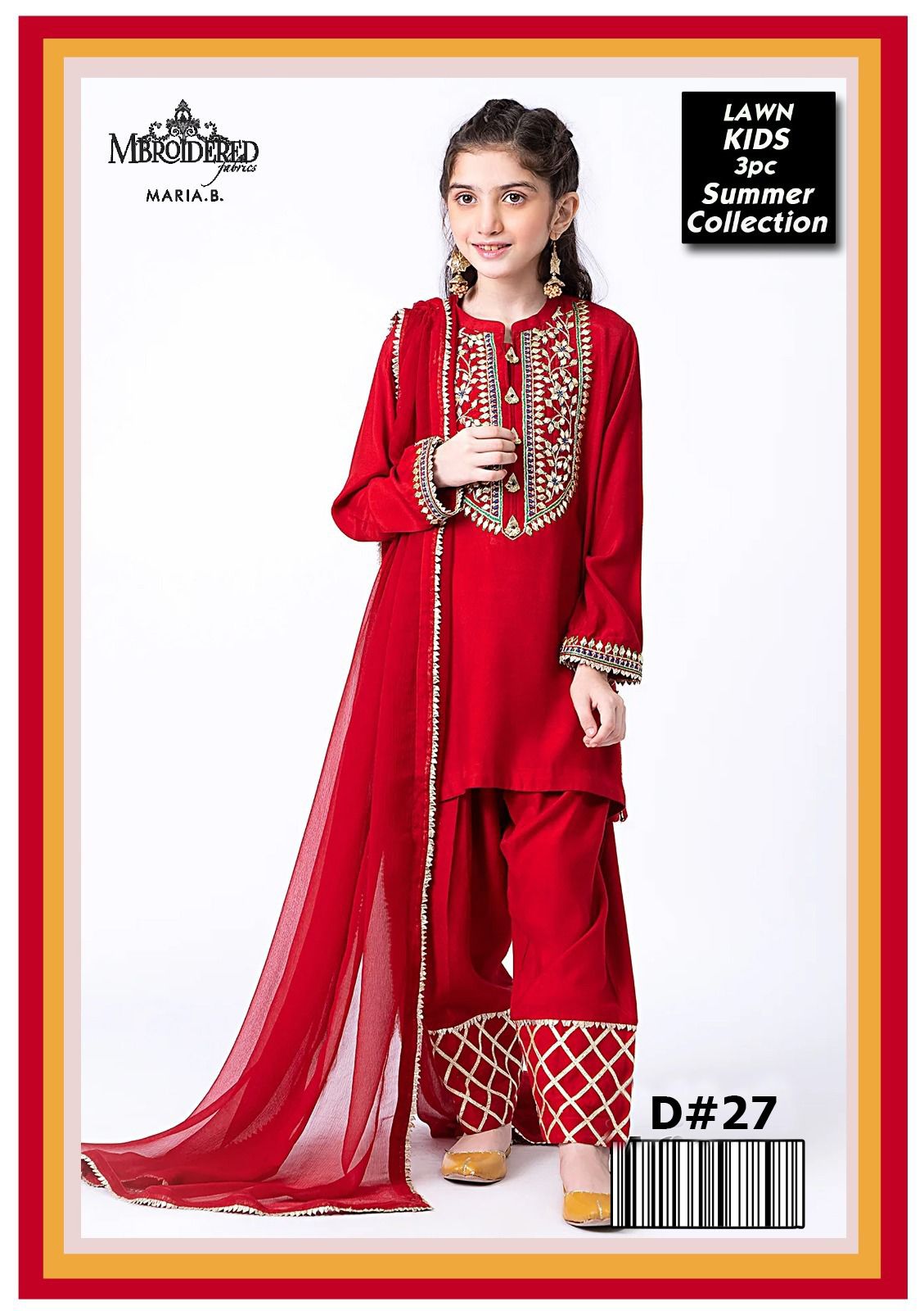 Maira B Kids Lawn Collection: Stylish 3-Piece Unstitched Outfit