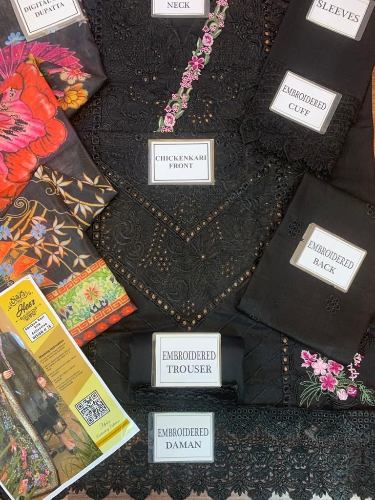 Heer Black & Pink with Exquisite Chikankari Embroidery