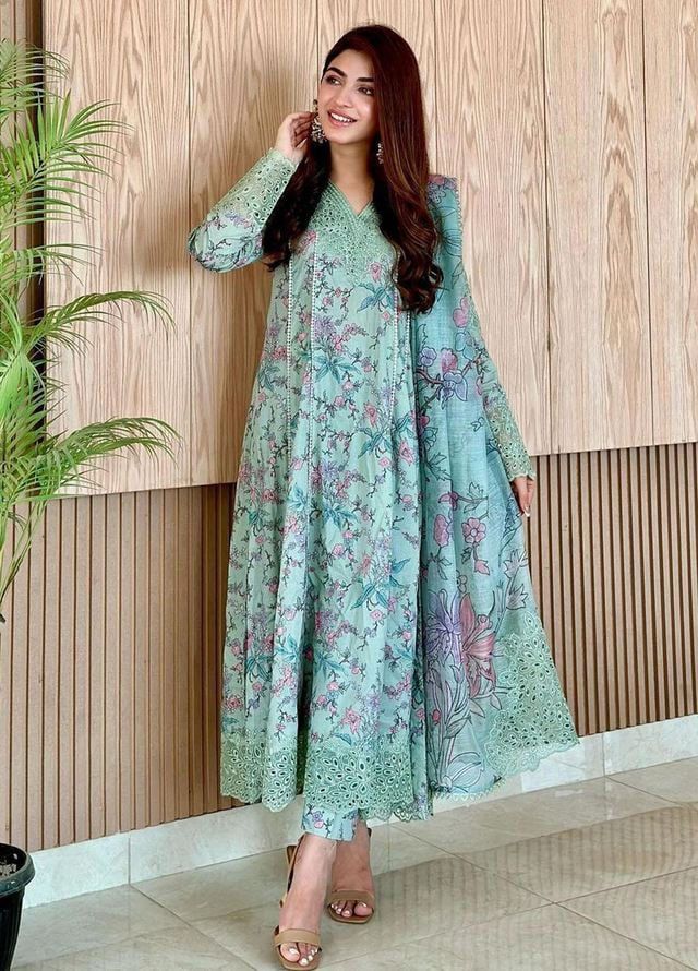 Iznik Printed Pure Lawn Collection - Unstitched Luxury Embroidered Suit