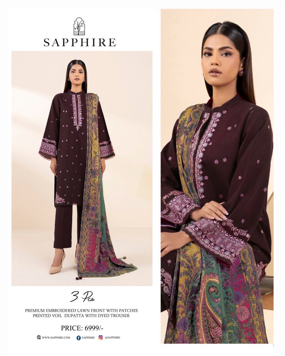 Sapphire Lawn Collection 2025 - Elegance Beyond Compare