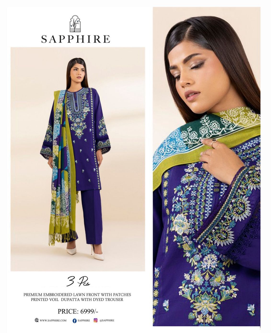 Sapphire Lawn Collection 2025 - Elegance Beyond Compare