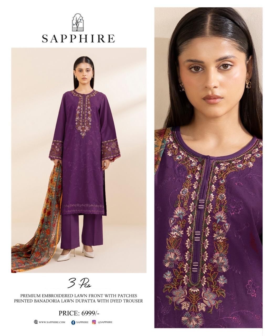 Sapphire Lawn Collection 2025 - Elegance Beyond Compare