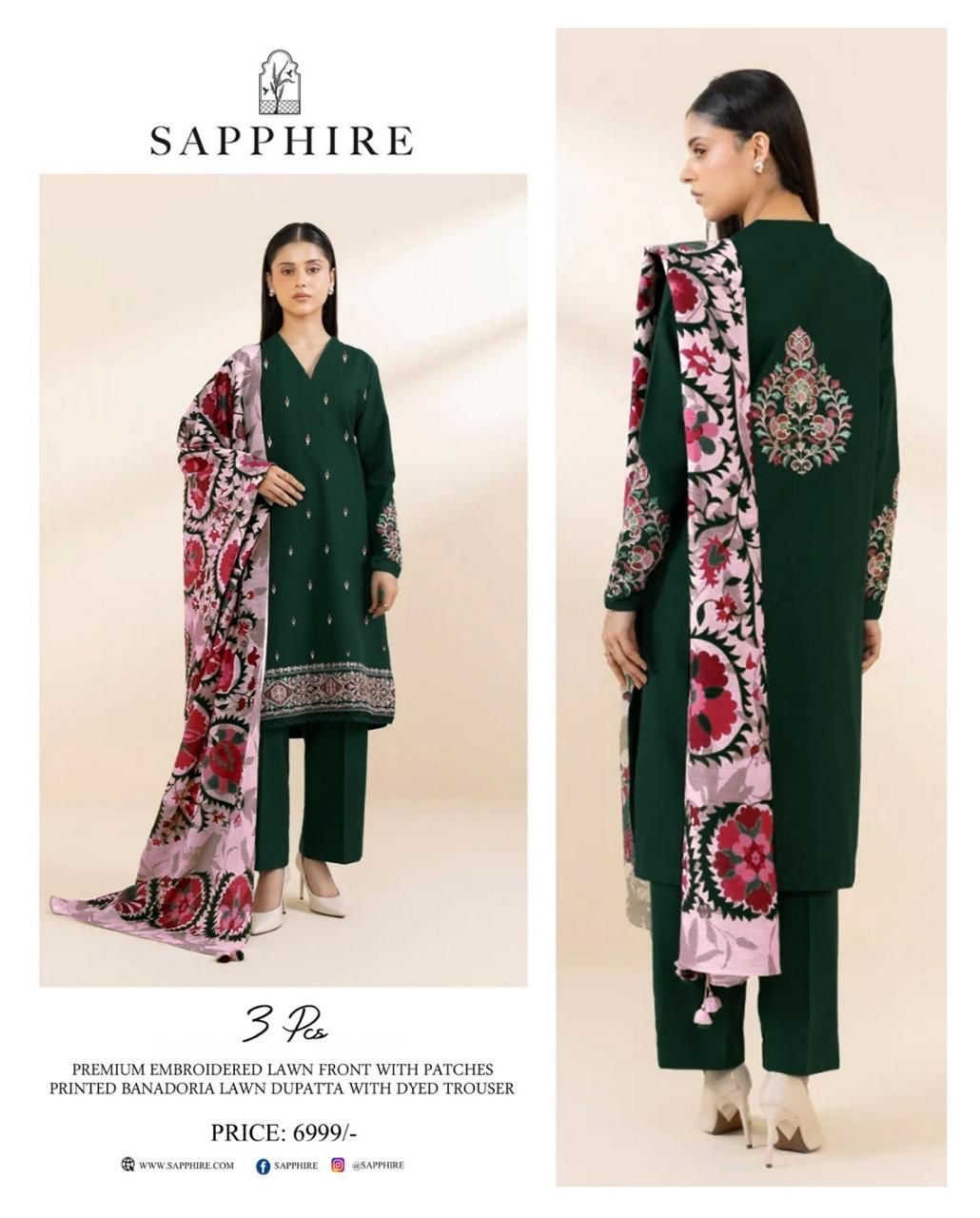 Sapphire Lawn Collection 2025 - Elegance Beyond Compare